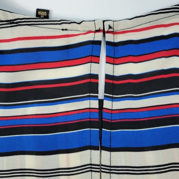 W5 Anthropologie Womens Vertical Striped Button Keyhole Back Blouse Size Large - Picture 11 of 11